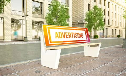 Advertisement bench Stock Illustration