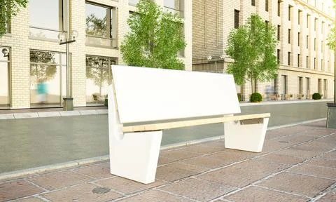 Advertisement bench Illustrazione stock