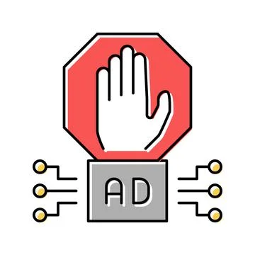 Advertisement block technology color icon vector illustration Stock-Illustration
