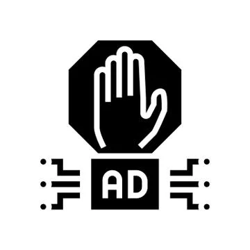 Advertisement block technology glyph icon vector illustration Stock-Illustration
