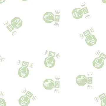 Advertisement block technology glyph seamless pattern Stock Illustration