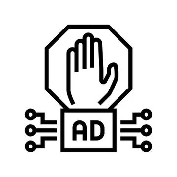 Advertisement block technology line icon vector illustration Stock-Illustration