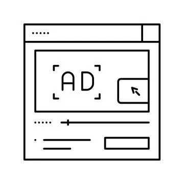 Advertisement block technology line icon vector illustration Stock-Illustration