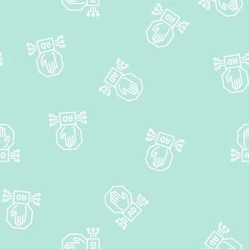 Advertisement block technology line seamless pattern Illustrazione stock
