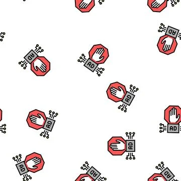Advertisement block technology vector seamless pattern 스톡 일러스트