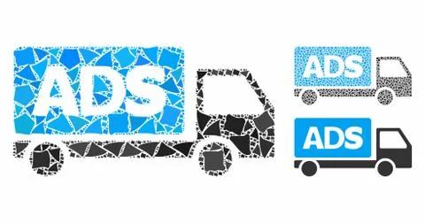 Advertisement car Mosaic Icon of Bumpy Pieces Stock Illustration