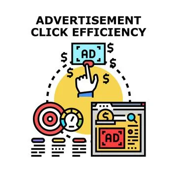 Advertisement click efficiency concept vector illustration Stock Illustration