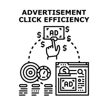 Advertisement click efficiency concept vector illustration Stock Illustration