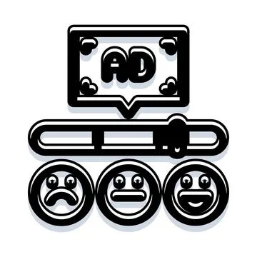 Advertisement feedback rating with customer emotion emoticons Stock Illustration