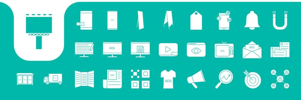 Advertisement flat modern icon vector designs Stock Illustration