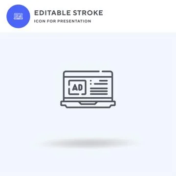 Advertisement icon vector, filled flat sign, solid pictogram isolated on white Stock Illustration