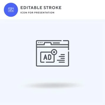 Advertisement icon vector, filled flat sign, solid pictogram isolated on white Stock Illustration
