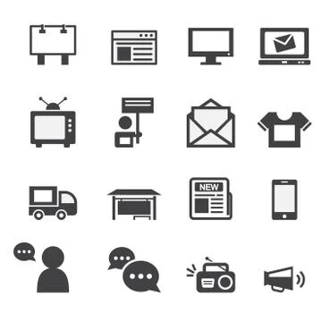 Advertisement icons set Stock Illustration