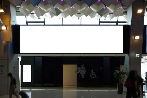 An advertisement inside the airport Stock Photos