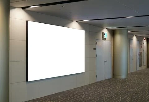 An advertisement inside the airport Stock Photos