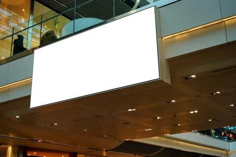 Advertisement light board in a shopping centre, white space mock up Stock Photos