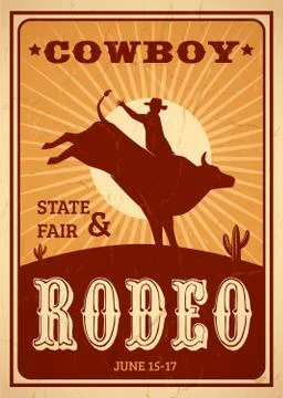 Advertisement Rodeo Poster Stock Illustration