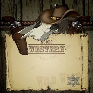Advertisement RODEO WESTERN Stock Illustration
