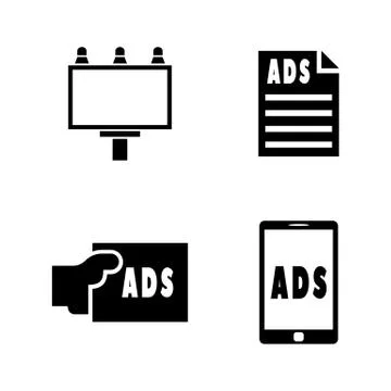 Advertisement. Simple Related Vector Icons Stock Illustration
