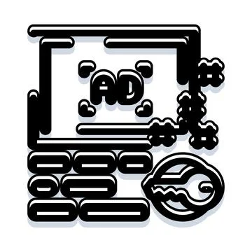 Advertising access control and digital security concept Illustrazione stock