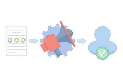 Advertising algorithm bidding concept, featuring data diagrams. イラスト素材