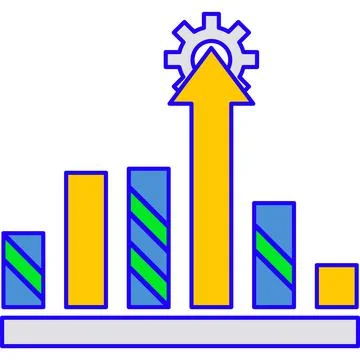 Advertising analytics in charts icon flat vector 스톡 일러스트