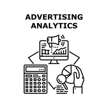 Advertising Analytics Vector Concept Illustration Stock Illustration