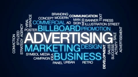 Advertising animated word cloud, text design animation. Stock Footage 77550140