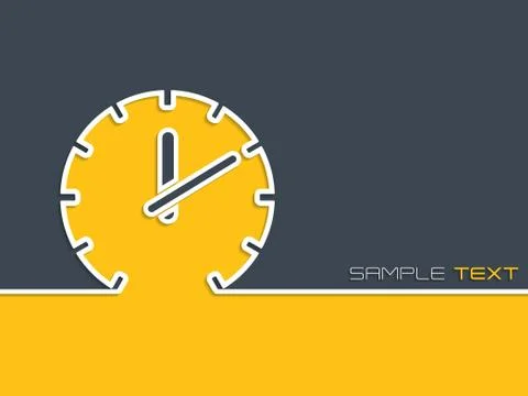 Advertising background with clock silhouette Illustrazione stock