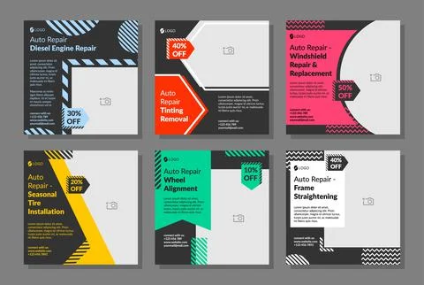 Advertising banners set, vector illustration 스톡 일러스트