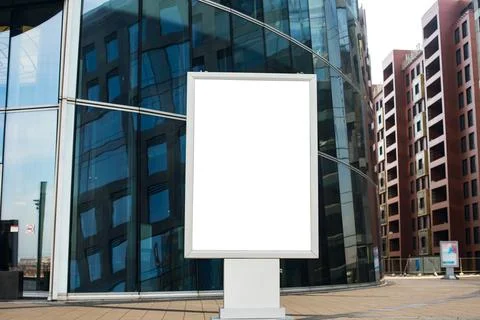 Advertising billboard with empty screen background for promotional public inf Stock Photos
