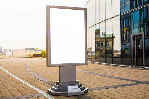 Advertising billboard with empty screen with copy space for promotional conte Stock Photos