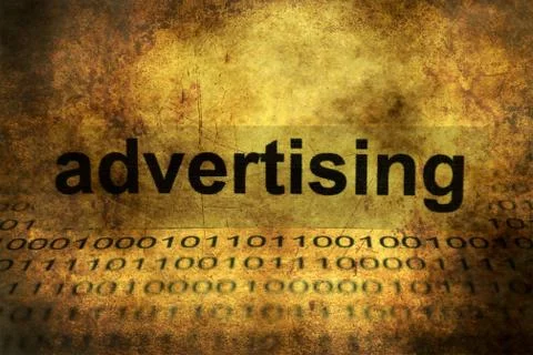 Advertising on binary data grunge concept Stock Photos