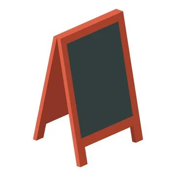 Advertising board icon isometric vector. Empty wooden outdoor advertising stand Illustrazione stock