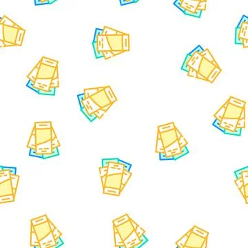 Advertising brochures vector seamless pattern line 库存插图