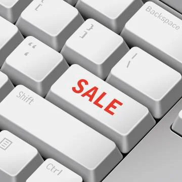 Advertising concept with 3d computer keyboard Stock Illustration