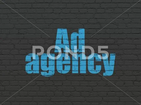 Advertising Concept: Ad Agency On Wall Background