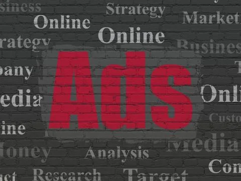 Advertising concept: Ads on wall background Stock-Illustration