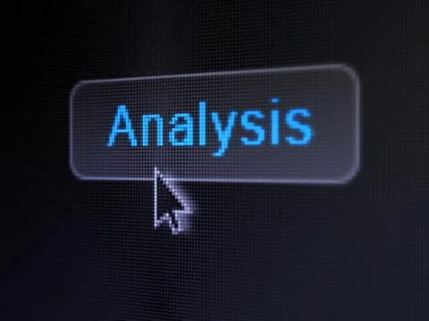 Advertising concept: Analysis on digital button background Stock Illustration