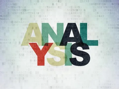 Advertising concept: Analysis on Digital Data Paper background Stock Illustration