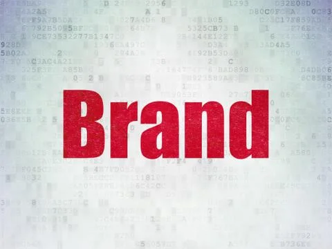 Advertising concept: Brand on Digital Data Paper background Stock Illustration