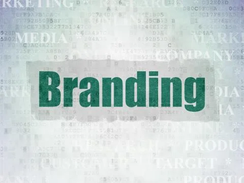 Advertising concept: Branding on Digital Data Paper background Stock Illustration