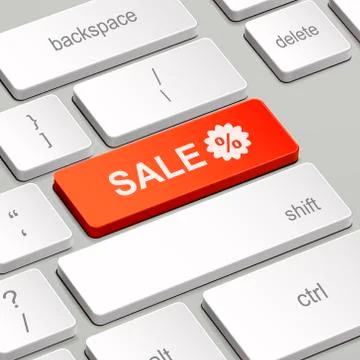 Advertising concept with computer keyboard Illustrazione stock