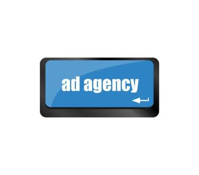 Advertising concept: computer keyboard with word Ad Agency Stock Illustration
