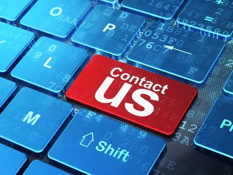 Advertising concept: Contact Us on computer keyboard background Stockillustratie