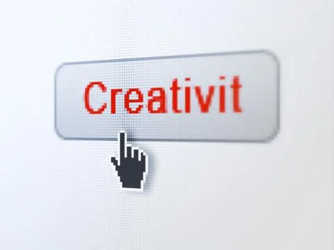 Advertising concept: Creativity on digital button background Stock Illustration