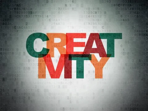 Advertising concept: Creativity on Digital Data Paper background Illustrazione stock