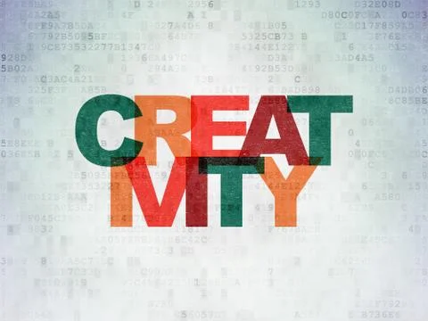 Advertising concept: Creativity on Digital Data Paper background Stock Illustration