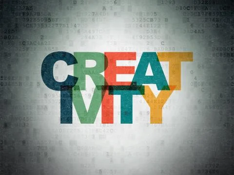 Advertising concept: Creativity on Digital Data Paper background Stock Illustration