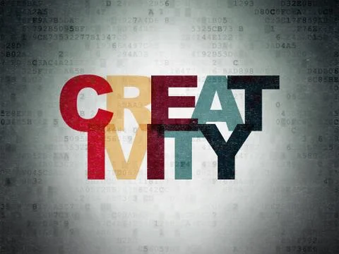 Advertising concept: Creativity on Digital Paper background Stock Illustration